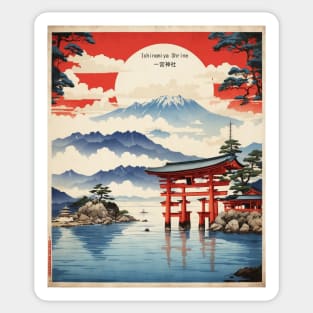 Itsukushima Shrine Japan Vintage Poster Tourism Sticker